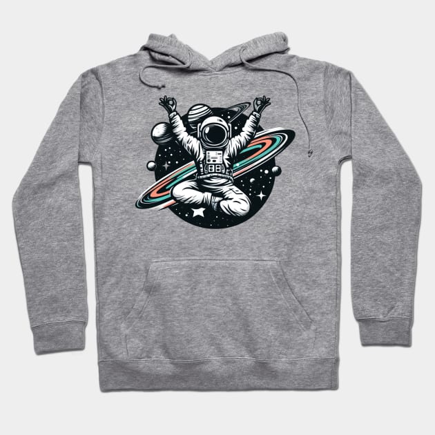 Yoga astronaut space Hoodie by Evgmerk